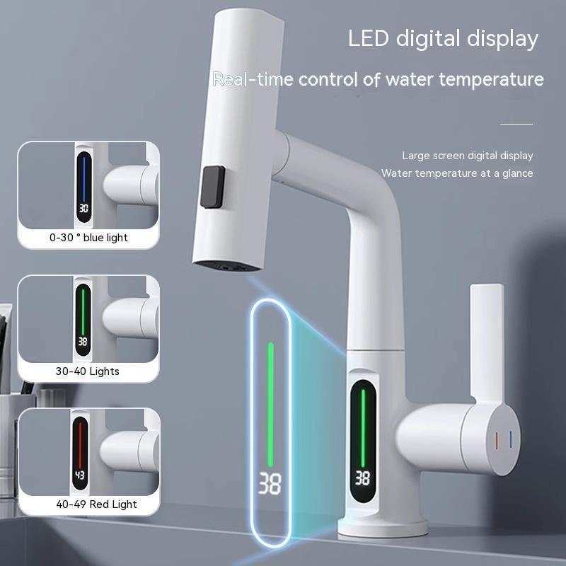 Smart Digital Display Pull-out Faucet with 360° Rotation