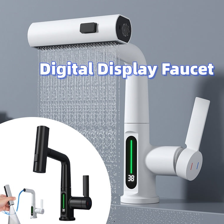 Smart Digital Display Pull-out Faucet with 360° Rotation